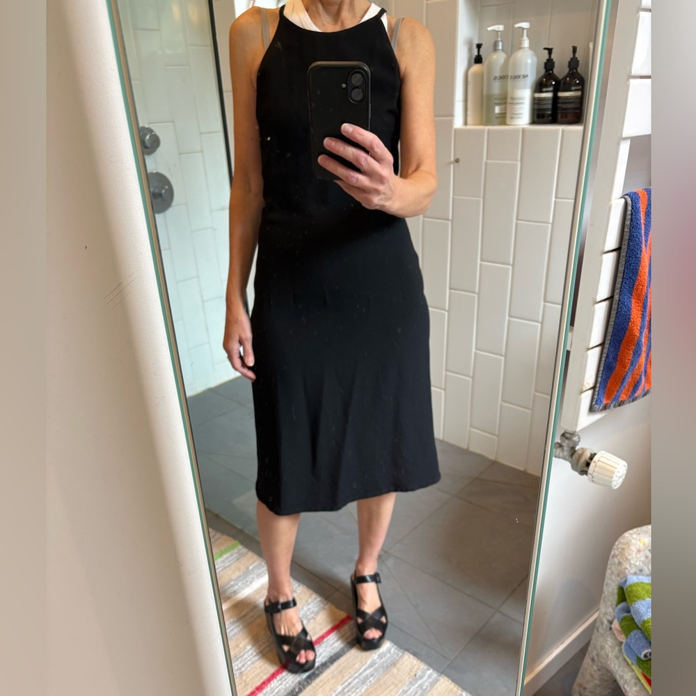 Sonia Rykiel Black Crepe Cross Button-back Dress